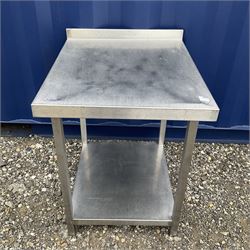 Stainless steel small preparation table, single tier  - THIS LOT IS TO BE COLLECTED BY APPOINTMENT FROM DUGGLEBY STORAGE, GREAT HILL, EASTFIELD, SCARBOROUGH, YO11 3TX