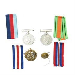 S. Halkyard - Group of four WWII medals comprising War Medal, Defence Medal, France & Germ...