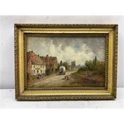 A J Vickers ?? (19th/20th century): Village Street Scenes, pair oils indistinctly signed and dated '09 one indistinctly titled 19cm x 29cm (2)
