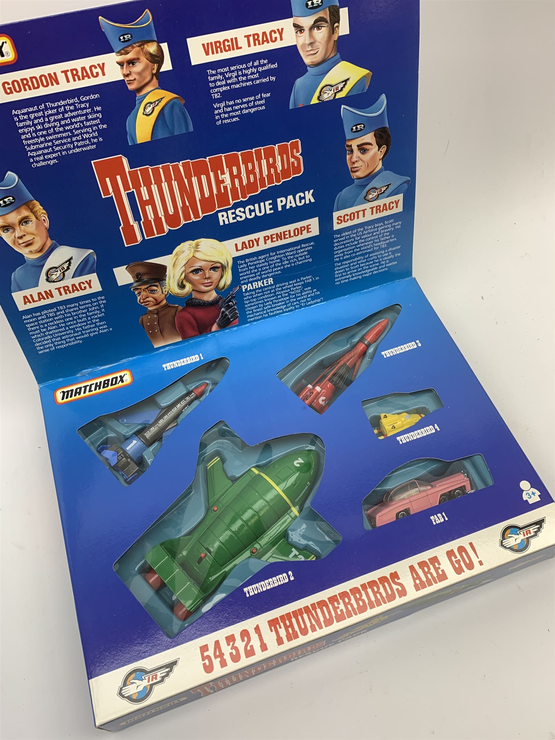 Matchbox Thunderbirds Rescue Pack, mint and boxed; and Pelham Puppet of Scott Tracy, boxed (2)