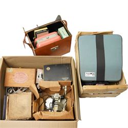 Zeiss Ikon projector in leather case, assorted photographic accessories and an Olivetti po...