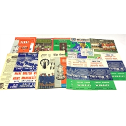  Nine F.A. Cup Final programmes - 1948, two 1955 (one with song sheet), two 1958 (one with song sheet), two 1967 (one with song sheet and newspaper), 1974 and 1982 together with 1951 songsheet and 1966 ticket stub and 1966 World Cup Championship programme  
