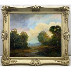 Bruce Kendall (British Contemporary): 'Suffolk Landscape', oil on canvas signed, titled verso 50cm x 60cm