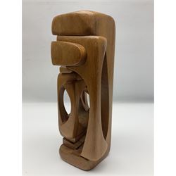 Contemporary abstract wood sculpture in the style of Brian Wilshire, H26cm