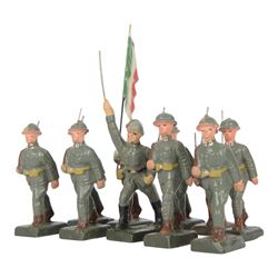 Durso ten Italian 7cm Infantrymen, comprising seven infantrymen, two officers and one stan...
