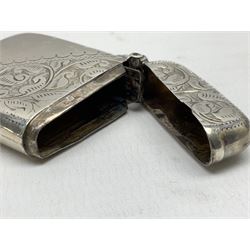 Silver stamp case modelled in the form of an envelope, together with a silver vesta case, each hallmarked, approximate total weight 20.5 grams