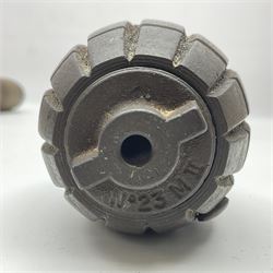 WW1 practice Mills bomb stamped 'A.L. & Co 1917 No.23 Mk.II' H10cm; and reproduction WW2 German stick grenade (2)