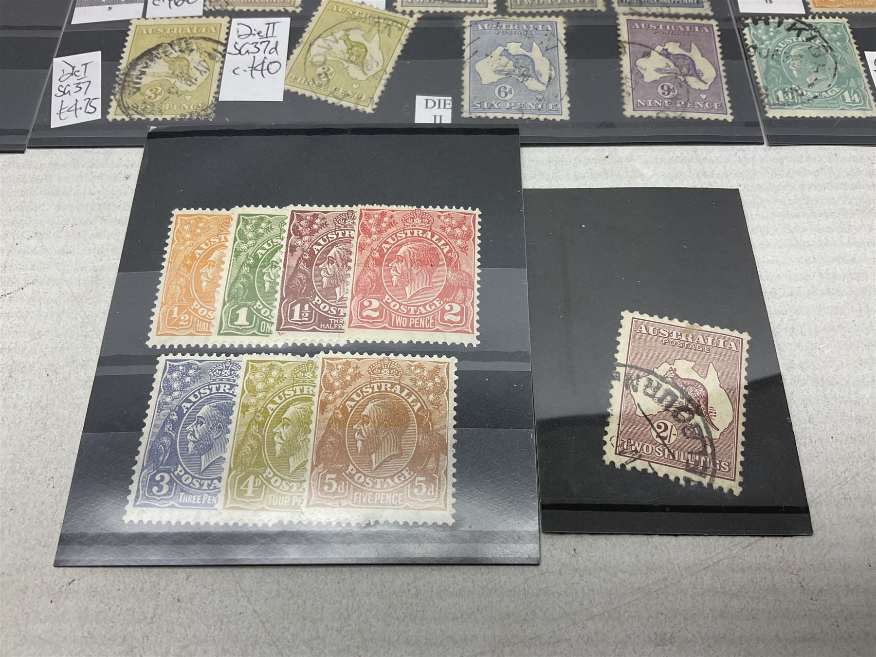 Australian stamps with various Kangaroo issues including used two pounds, King George V Silver Jubilee and other issues etc, housed on stockcards 