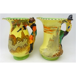  Two Burleigh Ware jugs 'The Highway Man' & 'Pied Piper', H20cm (2)  