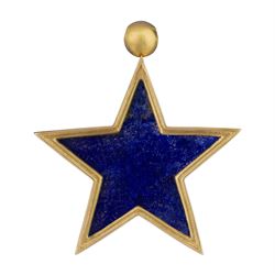 18ct gold lapis lazuli star pendant by Ouroboros