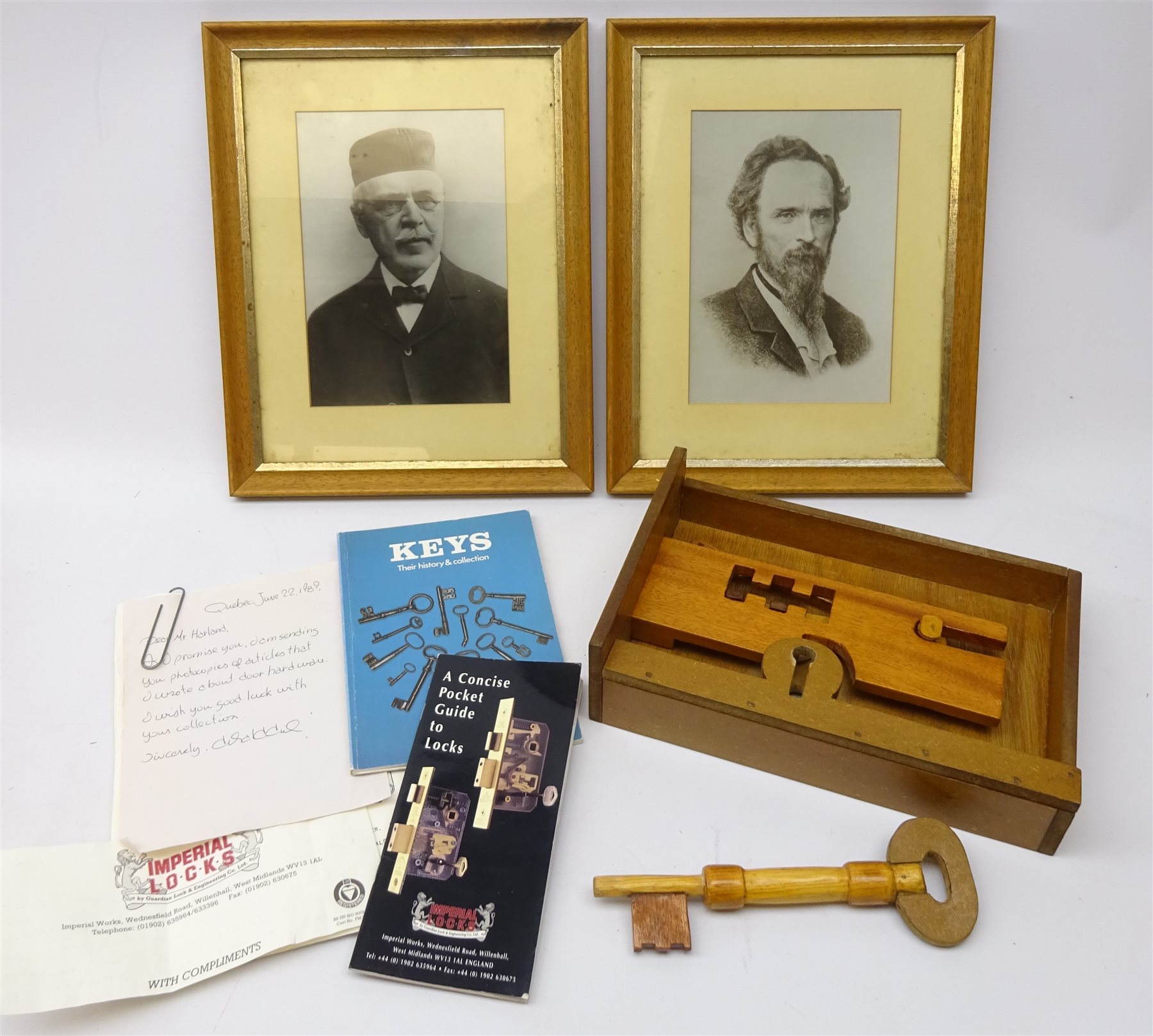 Modern wooden display model of an 18th century lock with double acting