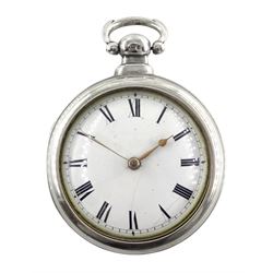 William IV silver pair cased verge fusee