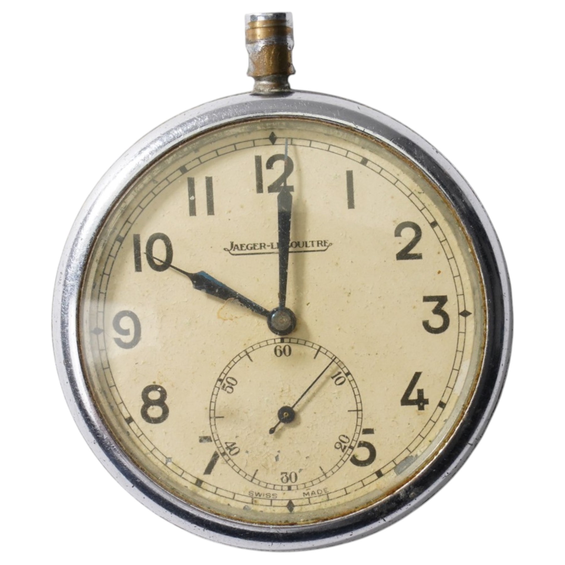 Jaeger-LeCoultre World War II Royal Air Force lever pocket watch, back case with broad arrow and numbered 6E/50 A 11942 and one other military pocket watch, back case stamped G.S.T.P Q 1682