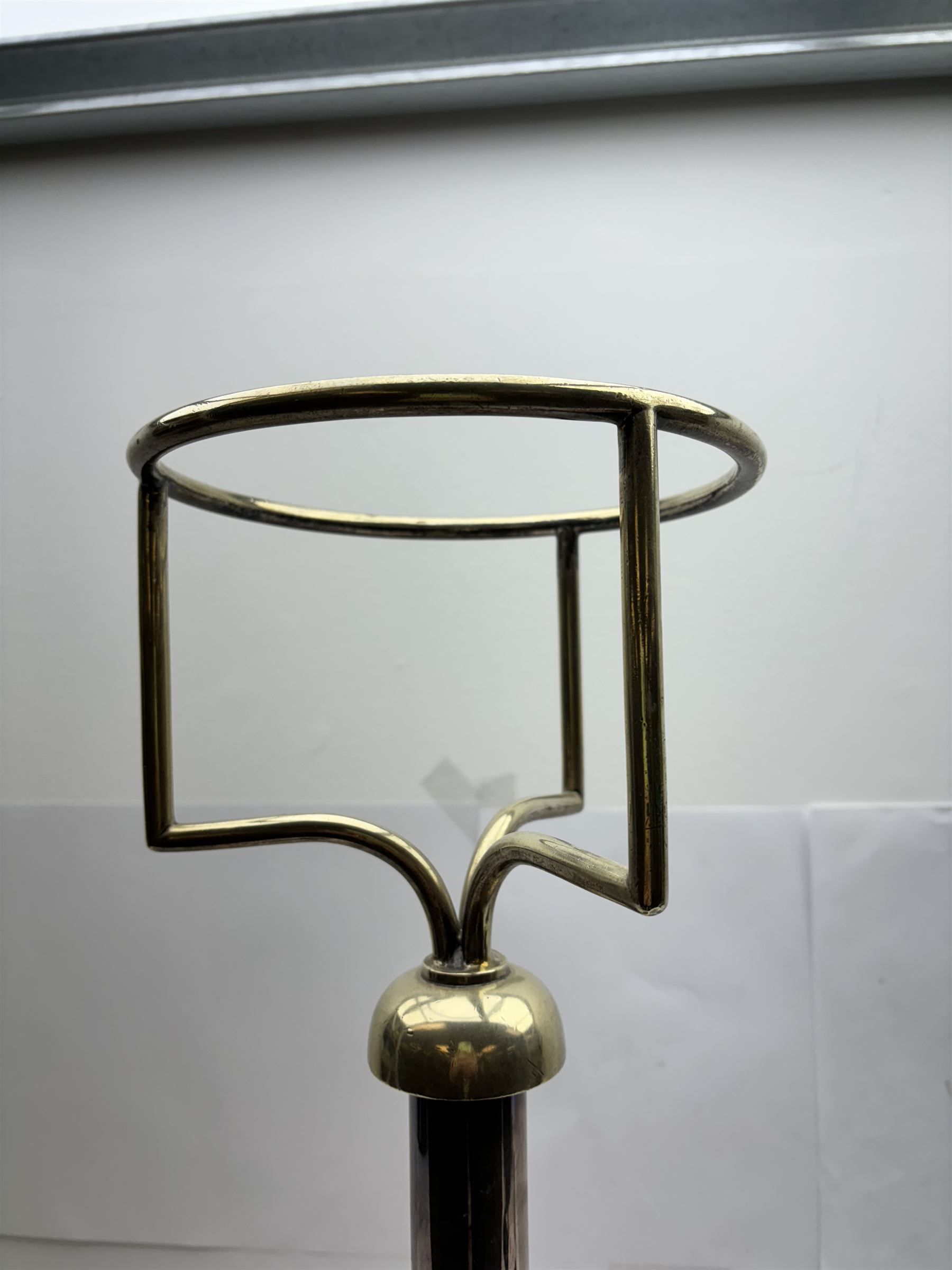 Plated metal wine cooler stand with weighted base H72cm