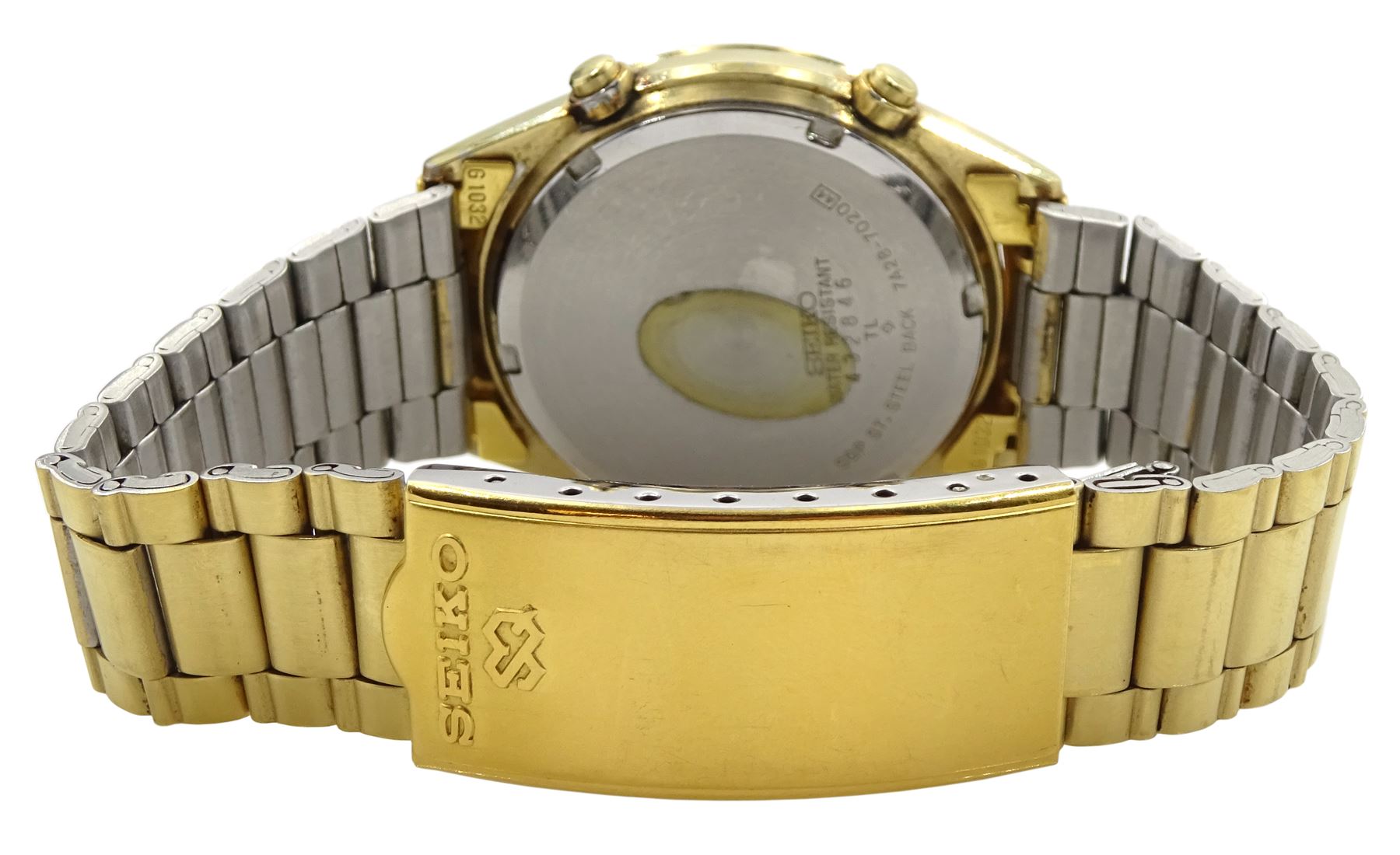 Seiko Chronograph gentleman's quartz gold-plated and stainless