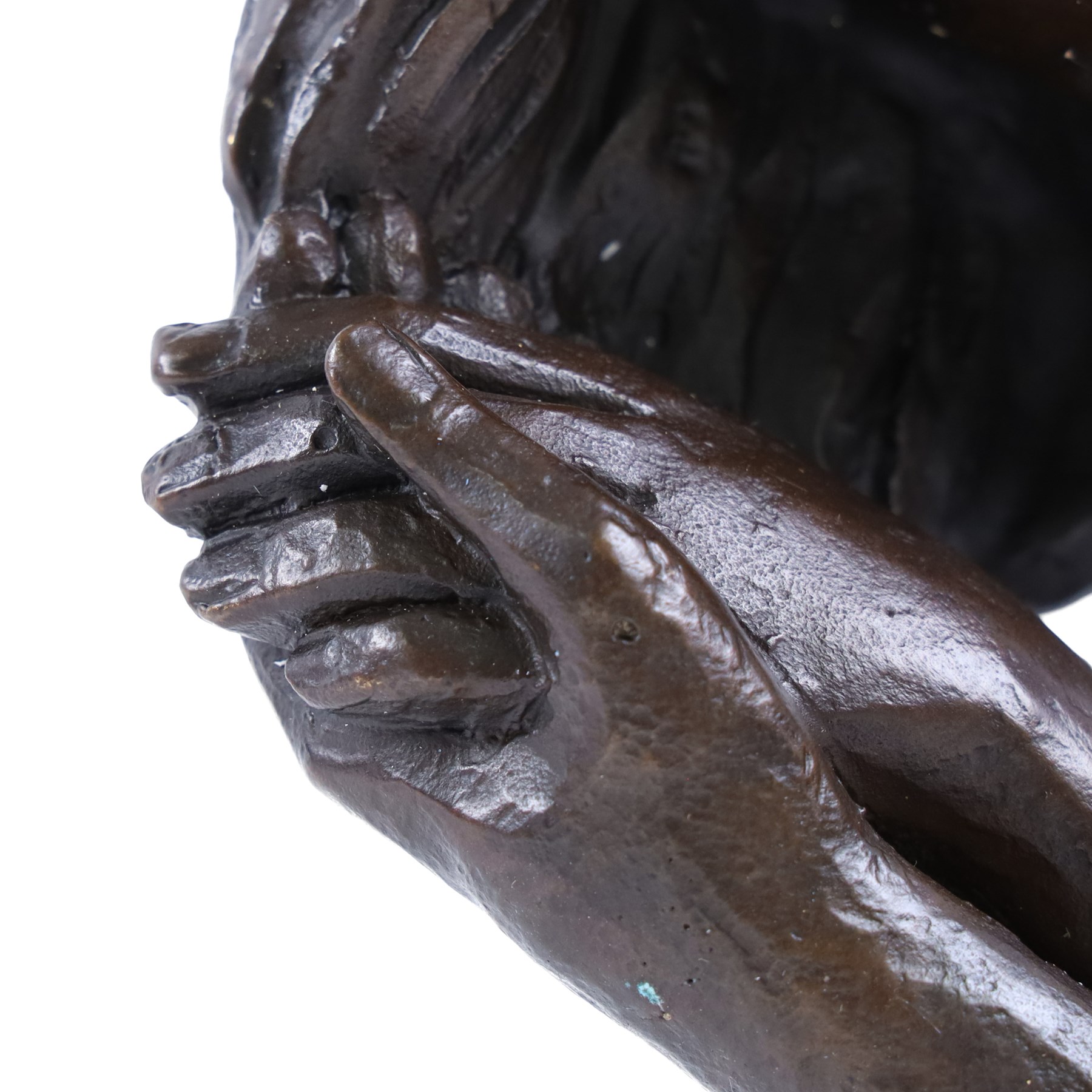 Bronze sculpture,  Abstract lovers  upon a marble base, H28cm