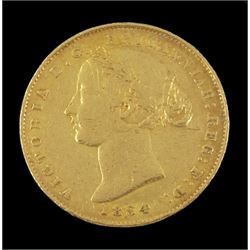 Queen Victoria 1864 Australian gold full sovereign coin, Sydney Mint, housed in a plastic holder with CPM information leaflet and display box