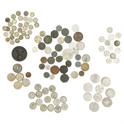  Quantity of pre 1947 coinage, approx 280 grams and various other coins