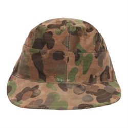 WWII SS camouflaged field cap, pea pattern camouflage