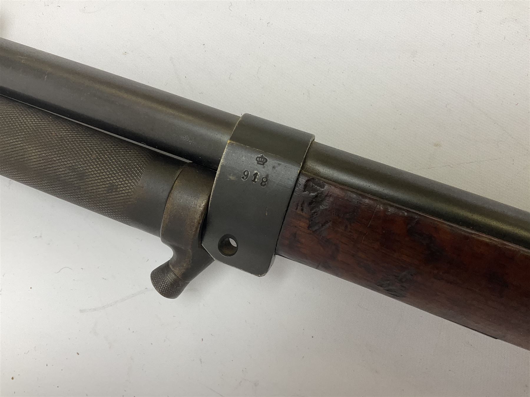 Early 20c Swedish 6.5mm bolt-action service rifle inscribed Carl Gustafs Stads Gevarsfaktori 1904; with 74cm barrel and original Model 1896 knife bayonet with scabbard No.149918 L149cm overall. Deactivated to early specification so requires re-deactivation to modern standards SECTION 1 RFD ONLY