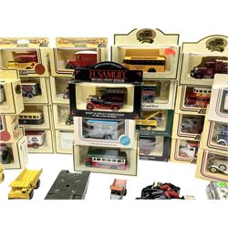 Thirty-eight modern die-cast promotional and advertising models by Lledo; all boxed; and quantity of unboxed and playworn earlier die-cast models by various makers.