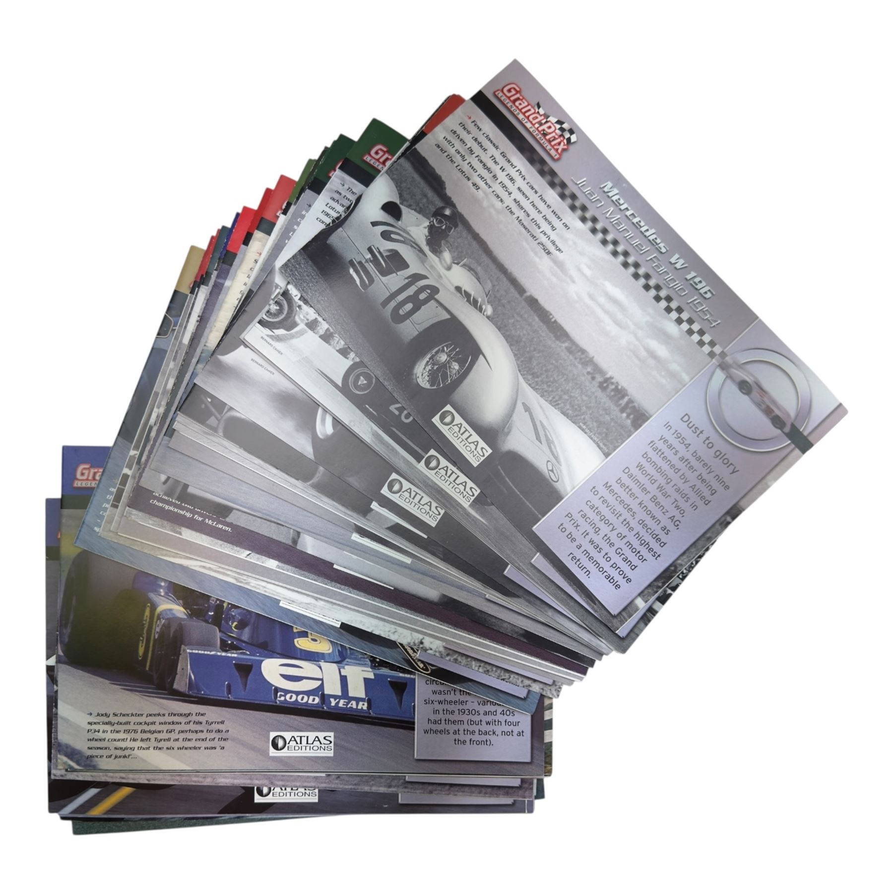 Thirty Atlas Editions Grand Prix Legends of Formula 1 diecast racing cars, all boxed, together with associated magazines 