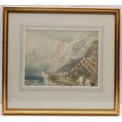 Circle of Henry Barlow Carter (British 1804-1868): Coastal Rocks, watercolour unsigned 23cm x 30cm