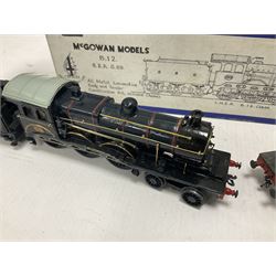 ‘00’ gauge - three kit built steam locomotives comprising GER Class S69/B12 4-6-0 no.1510 finished in GER blue, with McGowan Models box; Aspinall Class 1008 2-4-2T no.50887 finished in BR black, with McGowan Models box; MR/LMS Class 1P 0-4-4T no.1268 finished in LMS black with Craftsman Models box (3) 