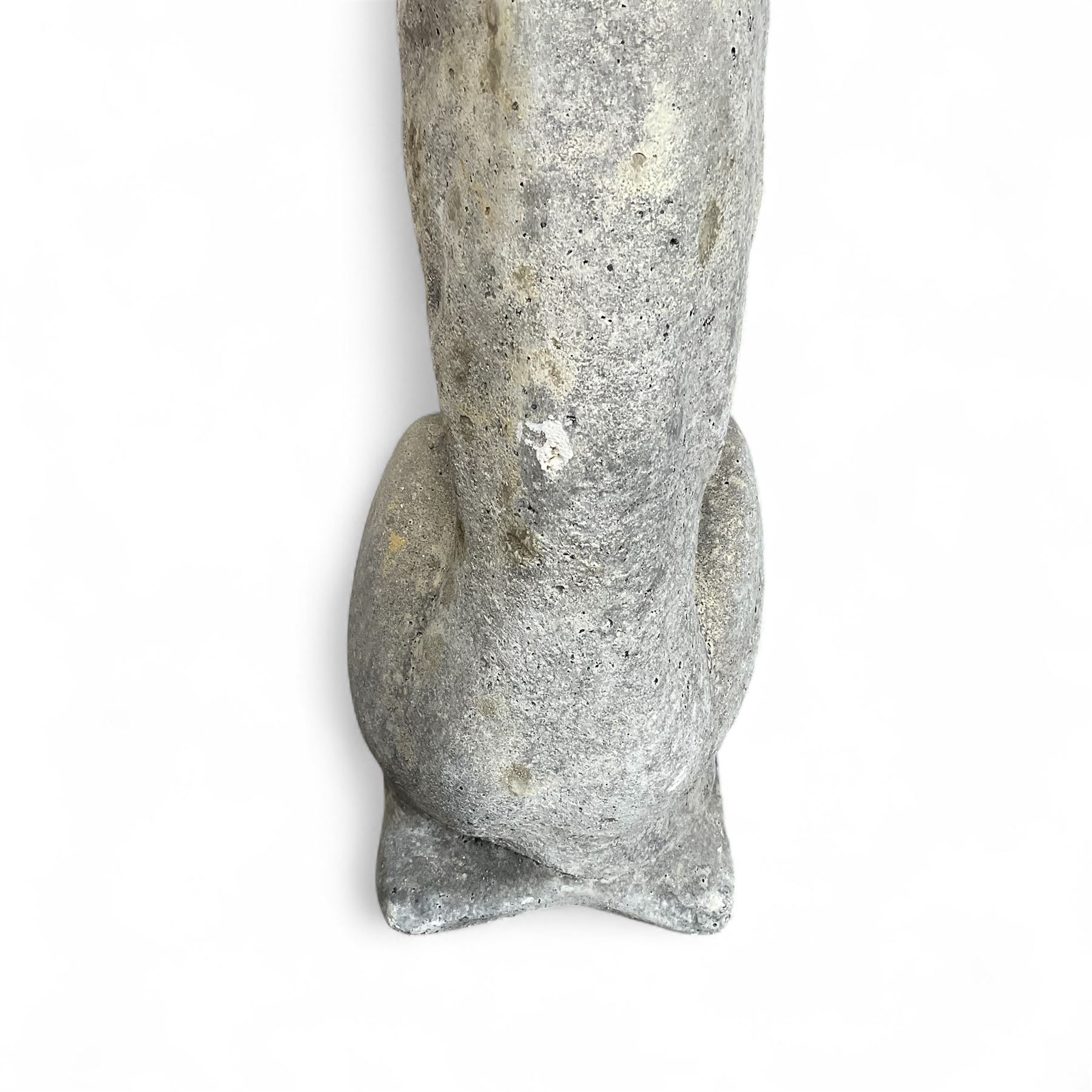 Pair of cast stone sitting greyhounds 