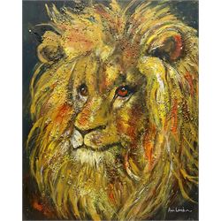 Ann Lamb (British 1955-): 'Proud Beast', mixed media on canvas signed 50cm x 40cm