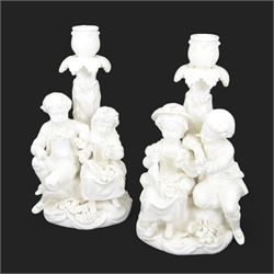 Pair of 19th century Meissen style Blanc
