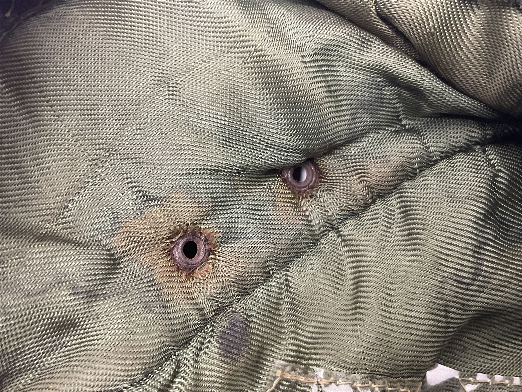 WWII German M43 field cap with 'SS' cloth badge and mountain trooper's edelweiss metal badge