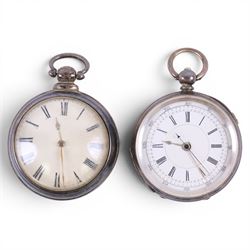 Victorian silver verge fusee pocket watch by Heckman, Cheadle, case makers mark RN, Birmin...
