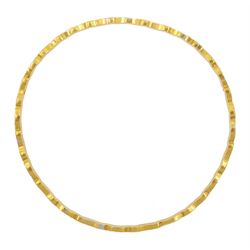 22ct gold bangle, with white gold bead highlights