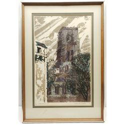 Norman Wade (British 20th century): 'Cathedral 5', silkscreen signed titled numbered 40/150 and dated '75 in pencil 55cm x 34cm