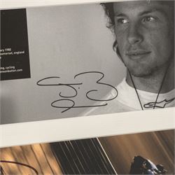 Ten signed Formula 1 photographs, comprising eight Damon Hill examples, Jenson Button and a Nigel Mansell example, nine with certificates of authenticity from Write Stuff Autographs, all framed, largest H47cm, W67cm