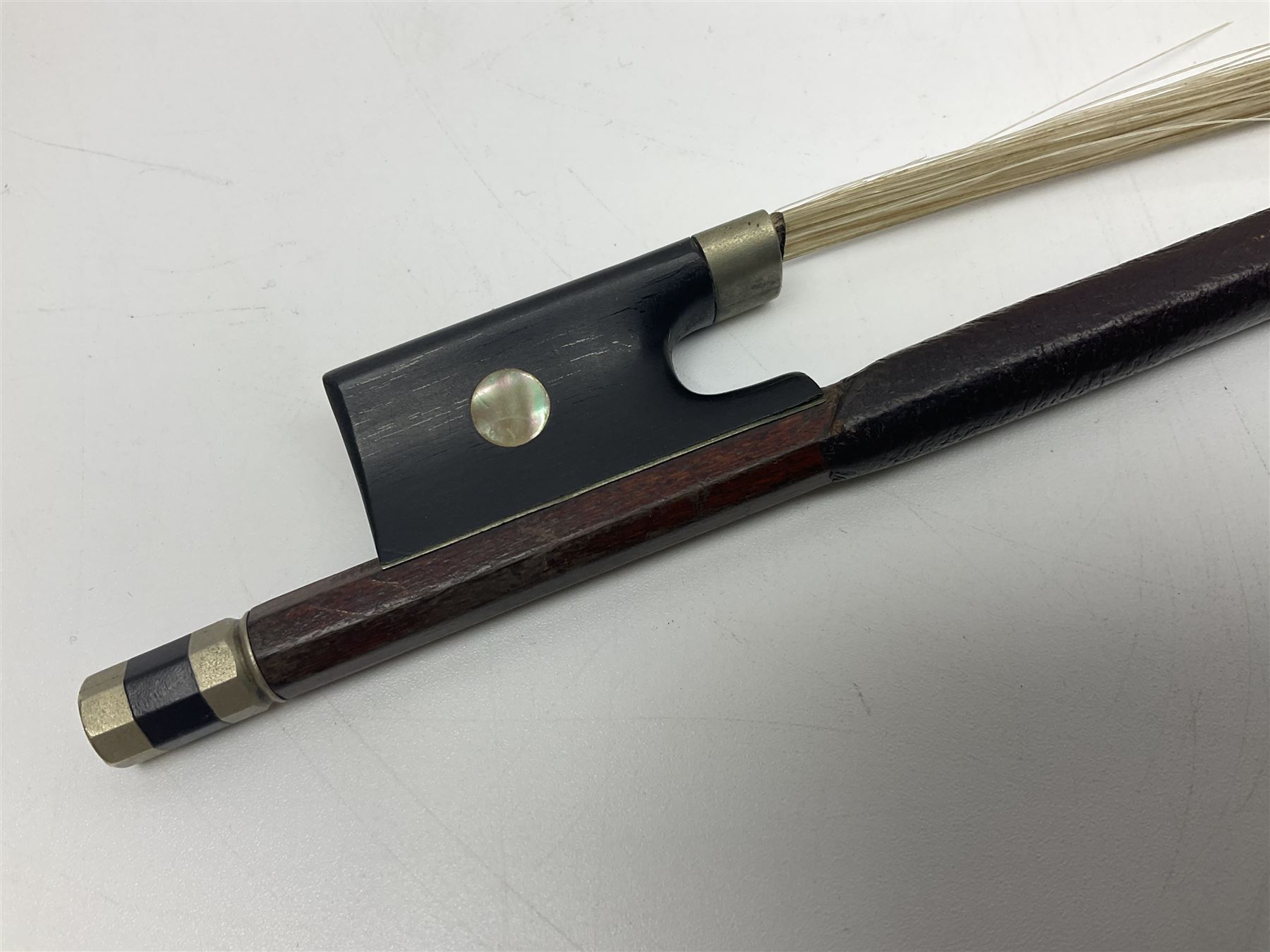 German nickel mounted pernambuco violin bow L74cm