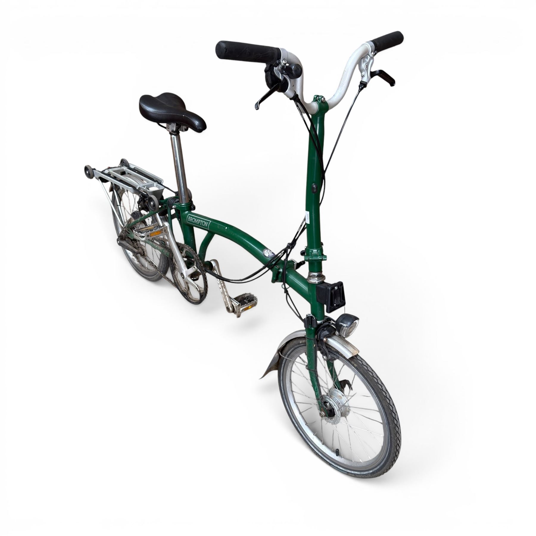 Brompton folding bicycle in green finish
