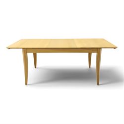 Ercol - 'Artisan' light oak extending dining table, rectangular top with canted corners, w...