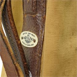 6 Hickory shafted golf clubs including Niblick by Forgan & Son, St Andrews, three putters and two woods in a canvas bag 