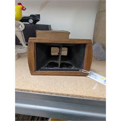 Victorian walnut stereoscope and a collection of slides, including travel, street scenes and landmarks