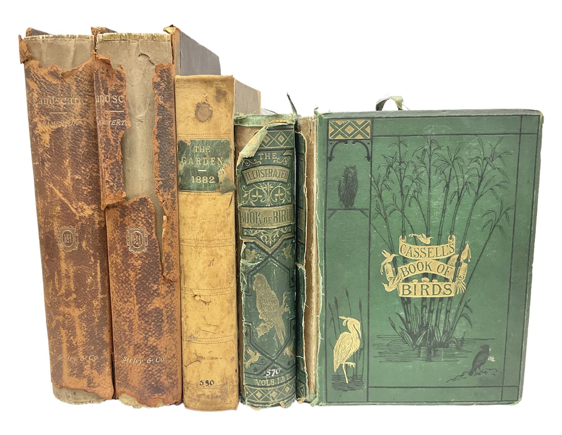 Jones, Thomas Rymer; Cassell's Book of Birds, London, Cassell, Petter & Galpin, volumes I & III, with coloured plates, Hamerton, Peter Gilbert; Landscape, London, Seeley & Co, two copies and The Garden An Illustrated Weekly Journal of Horticulture in all its Branches, London, with coloured plates  