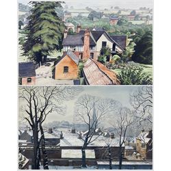 Wilfred Ball (British 1917-2000): 'Church Farm - Dale Abbey' and A Winter Townscape, two watercolours signed, one titled verso 34cm x 50cm (2)