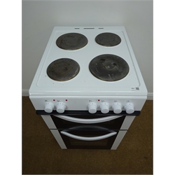  Currys CFTE50W17 essentials electric free standing cooker, W50cm, H91cm, D64cm  