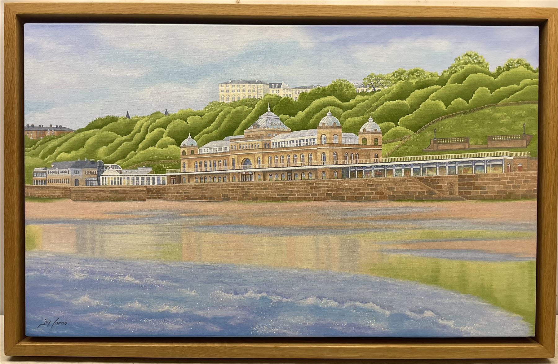 Joy Lomas (British Contemporary): Scarborough Spa, oil on canvas signed 56cm x 91cm