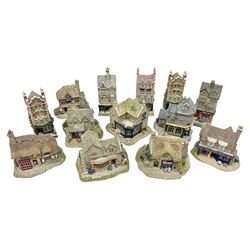 Thirteen Lilliput Lanes from the Shops Collection, including Apothecary, Horologist, China Shop, Penny Sweets, H Samuel etc, all with deeds and original boxes 