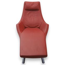 Rolf Benz - contemporary chaise longue upholstered in oxblood leather