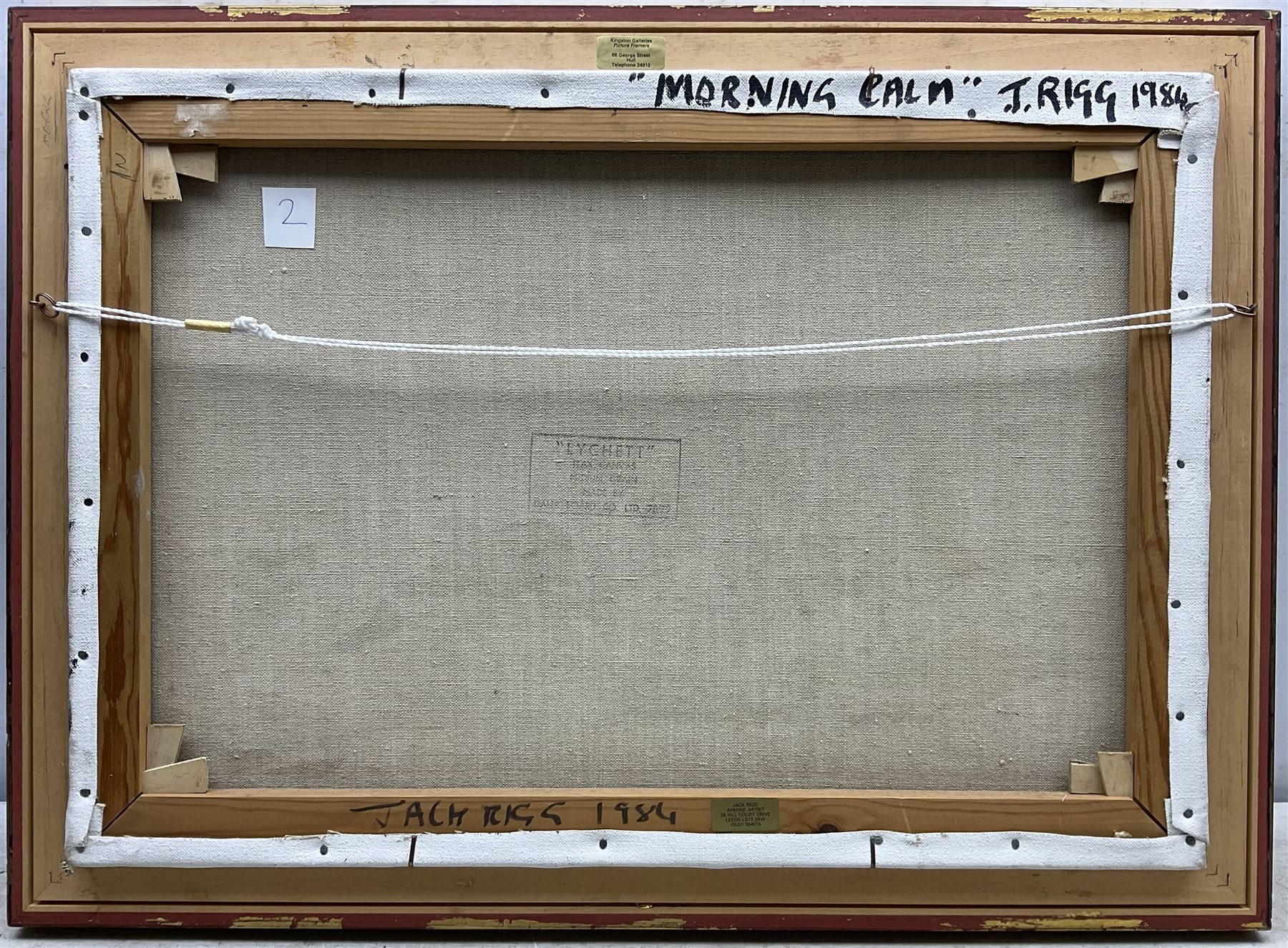 Jack Rigg (British  1927-2023): 'Morning Calm', oil on canvas signed and dated 1983, titled and dated 1984 verso 45cm x 65cm