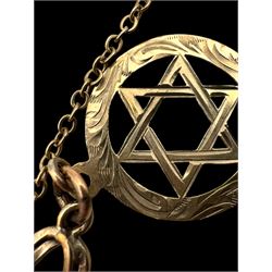 8ct gold bracelet, with 9ct gold heart padlock clasp and a 9ct gold star charm, stamped or hallmarked