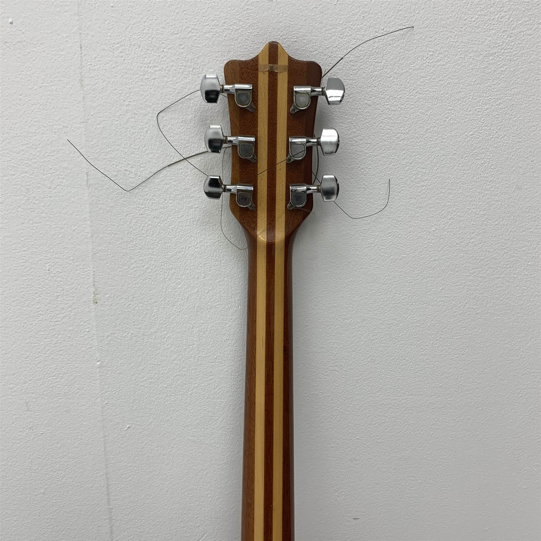 Kawai blond elm and mahogany electric guitar, L100cm, in soft carrying case